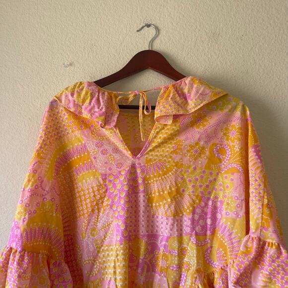 Vintage 70s patchwork ruffle detail poncho size small - Picture 4 of 7